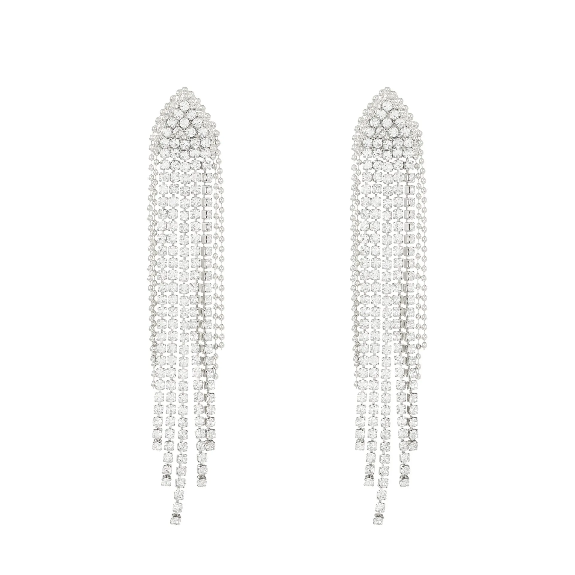 Wholesale Long Diamond Tassel Butterfly Heart Copper Earrings