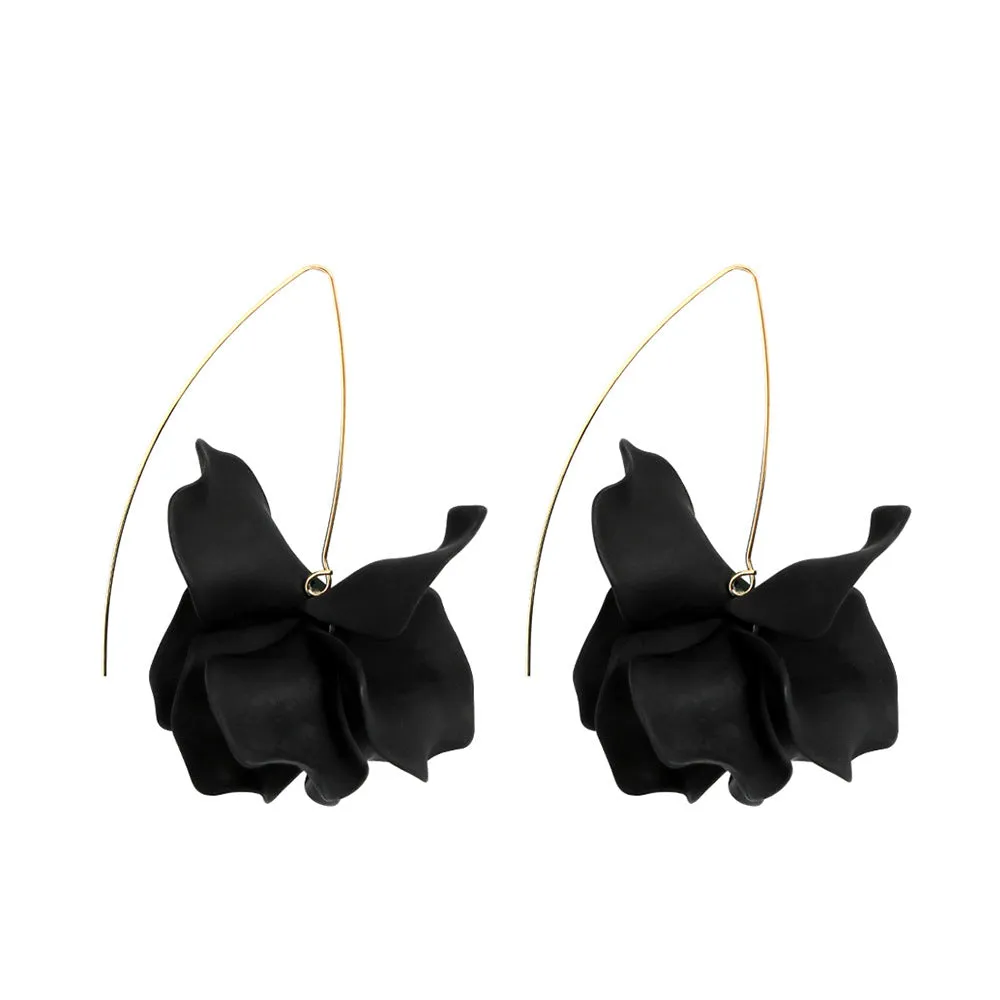 Wholesale Long Flower Alloy Earrings