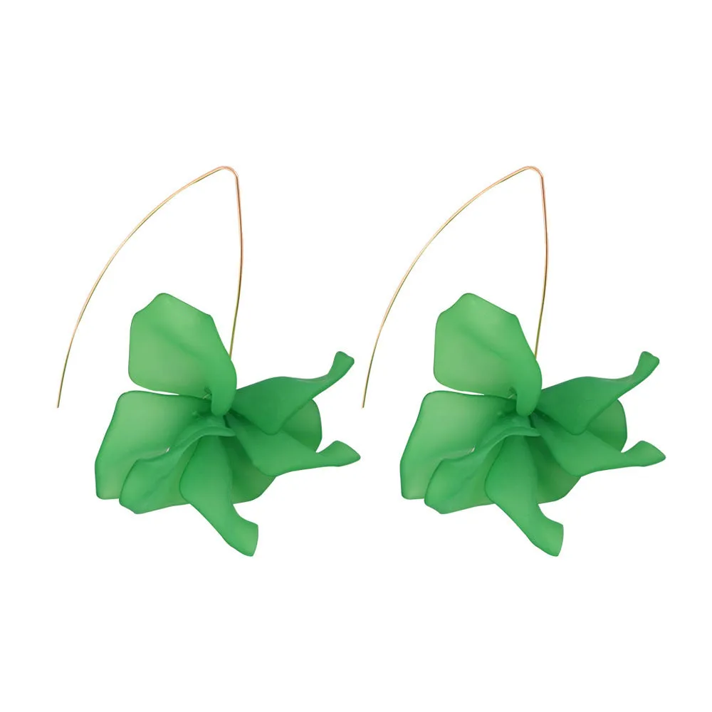 Wholesale Long Flower Alloy Earrings