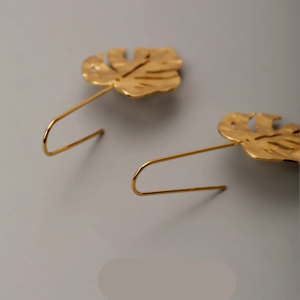 Wholesale Long leaf retro temperament cold style ins design Earrings