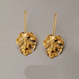 Wholesale Long leaf retro temperament cold style ins design Earrings