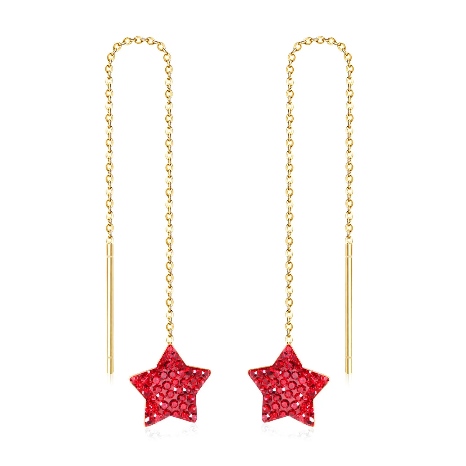 Wholesale Long Stainless Steel Chain Niche Retro Geometric Tassel Earrings