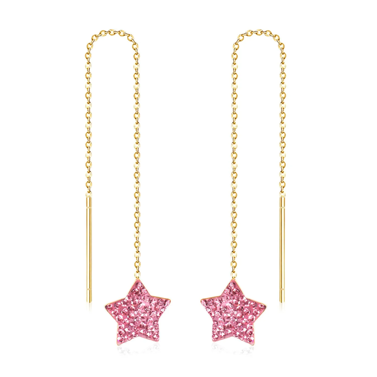 Wholesale Long Stainless Steel Chain Niche Retro Geometric Tassel Earrings