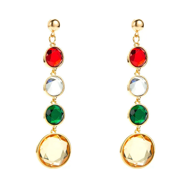 Wholesale Long Tassel Alloy Diamond Earrings