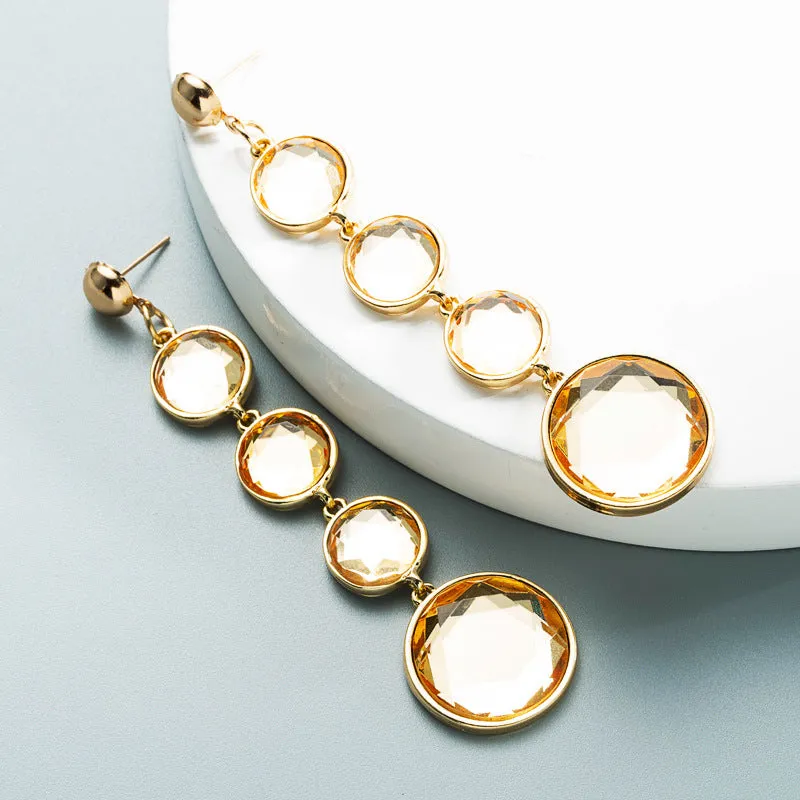 Wholesale Long Tassel Alloy Diamond Earrings