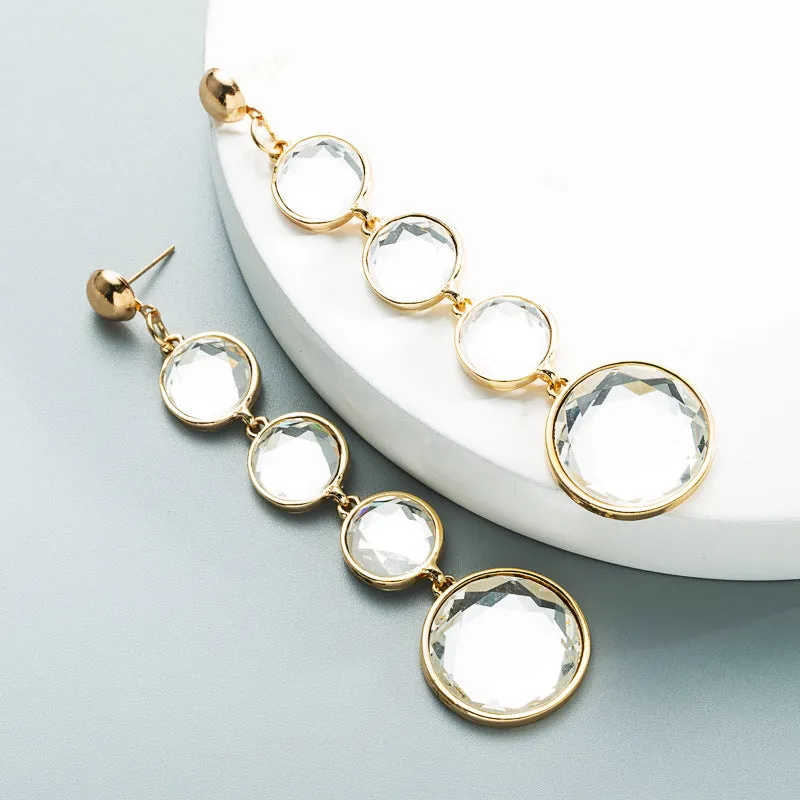 Wholesale Long Tassel Alloy Diamond Earrings