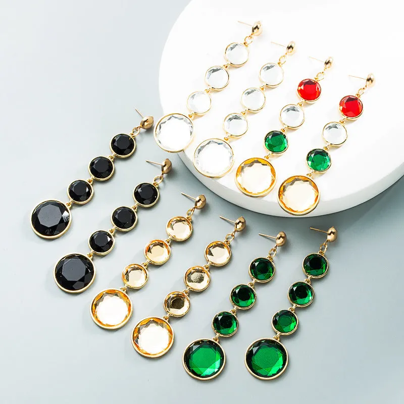 Wholesale Long Tassel Alloy Diamond Earrings