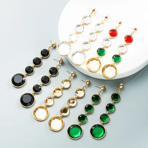 Wholesale Long Tassel Alloy Diamond Earrings