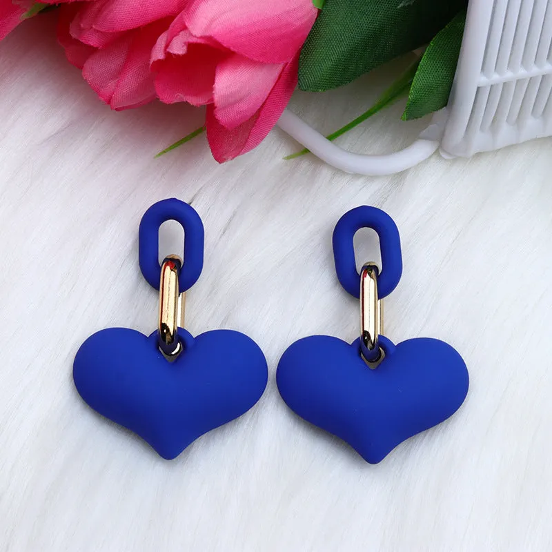 Wholesale Love Acrylic Simple Gold Buckle Chain Earrings