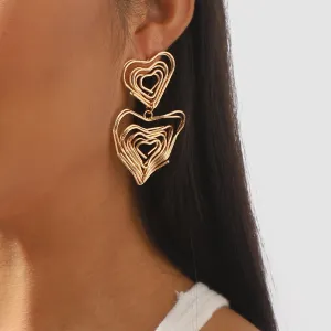 Wholesale Love Circle Alloy Earrings