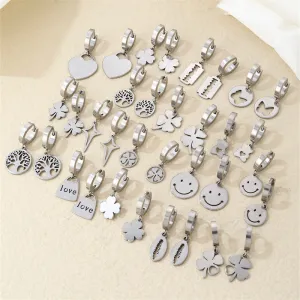 Wholesale Love Clover Stainless Steel Earrings