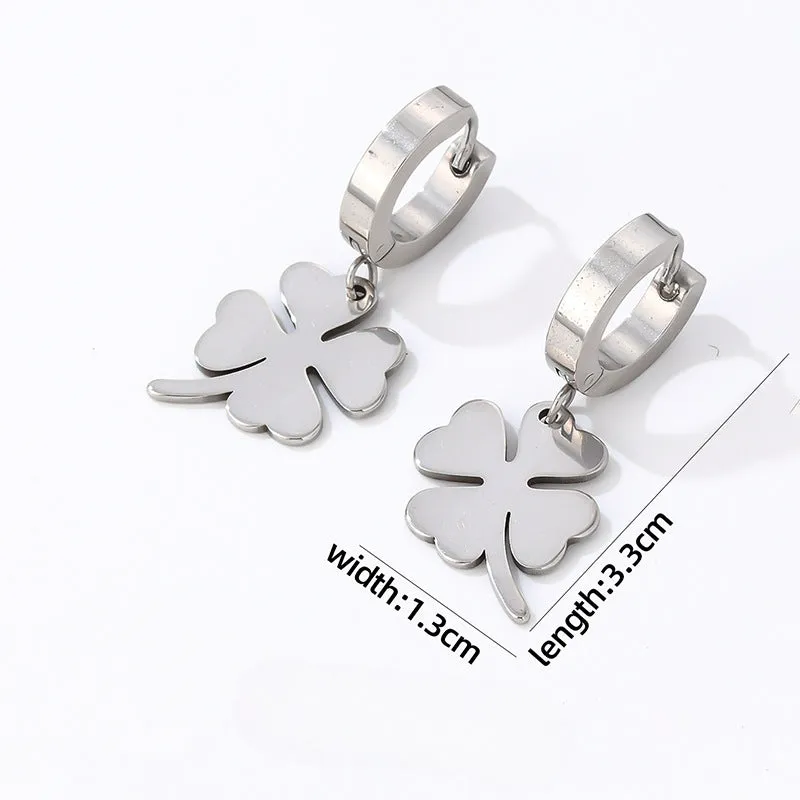 Wholesale Love Clover Stainless Steel Earrings