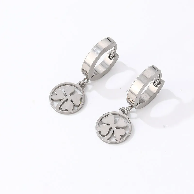 Wholesale Love Clover Stainless Steel Earrings