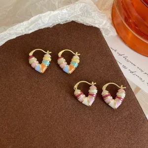 Wholesale Love color earrings cute girly