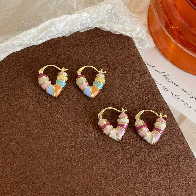 Wholesale Love color earrings cute girly