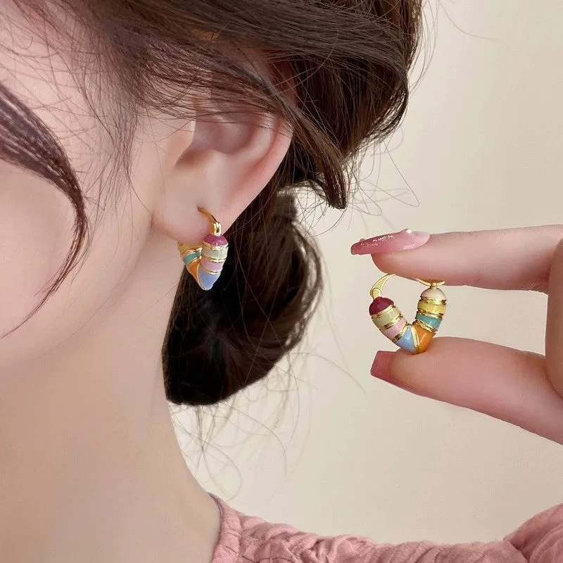 Wholesale Love color earrings cute girly