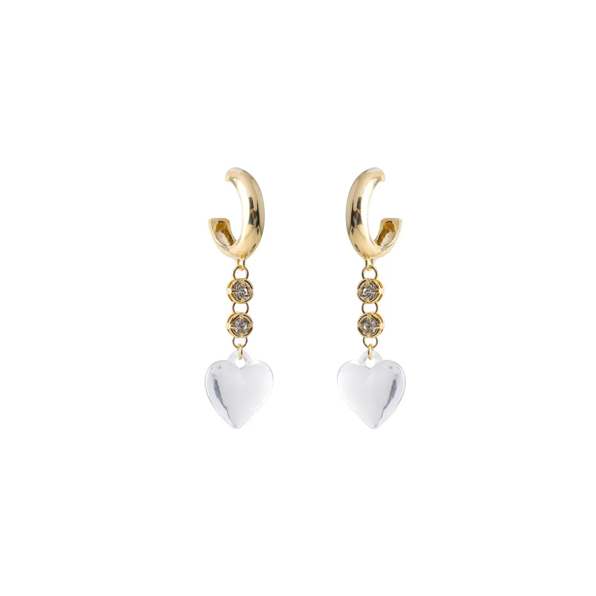 Wholesale Love Diamond Pearl Copper Stud Earrings