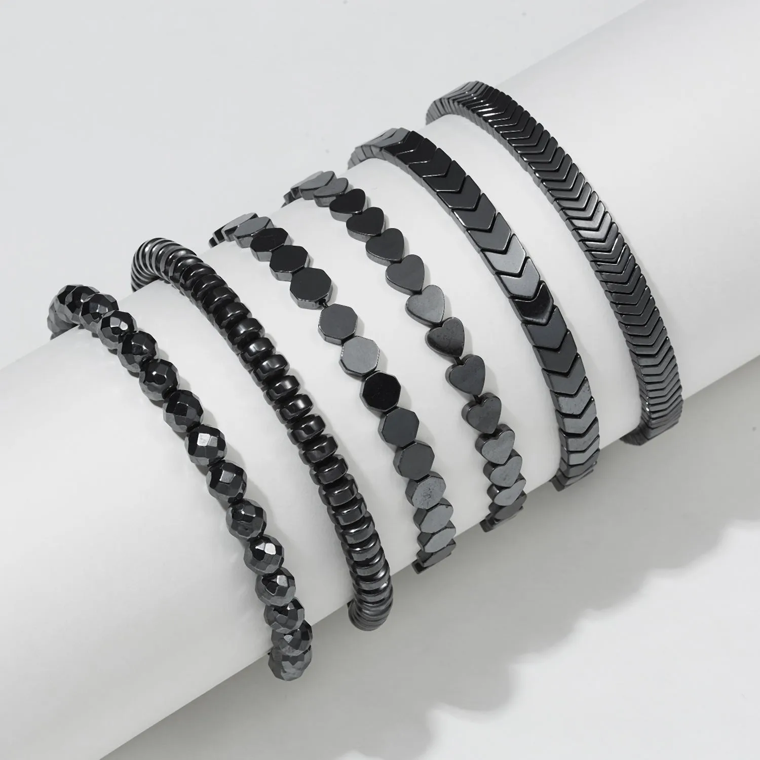 Wholesale Love flat bead black gallstone hand-woven adjustable bracelet