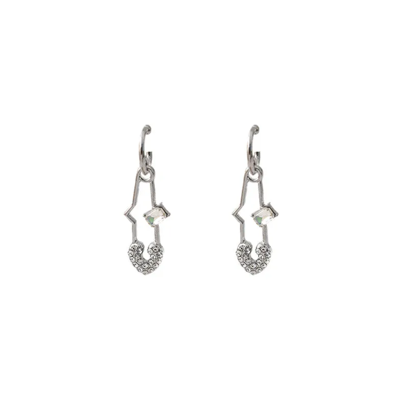 Wholesale Love Hollow Tassel Micro-Inlay/Geometric Square Earrings
