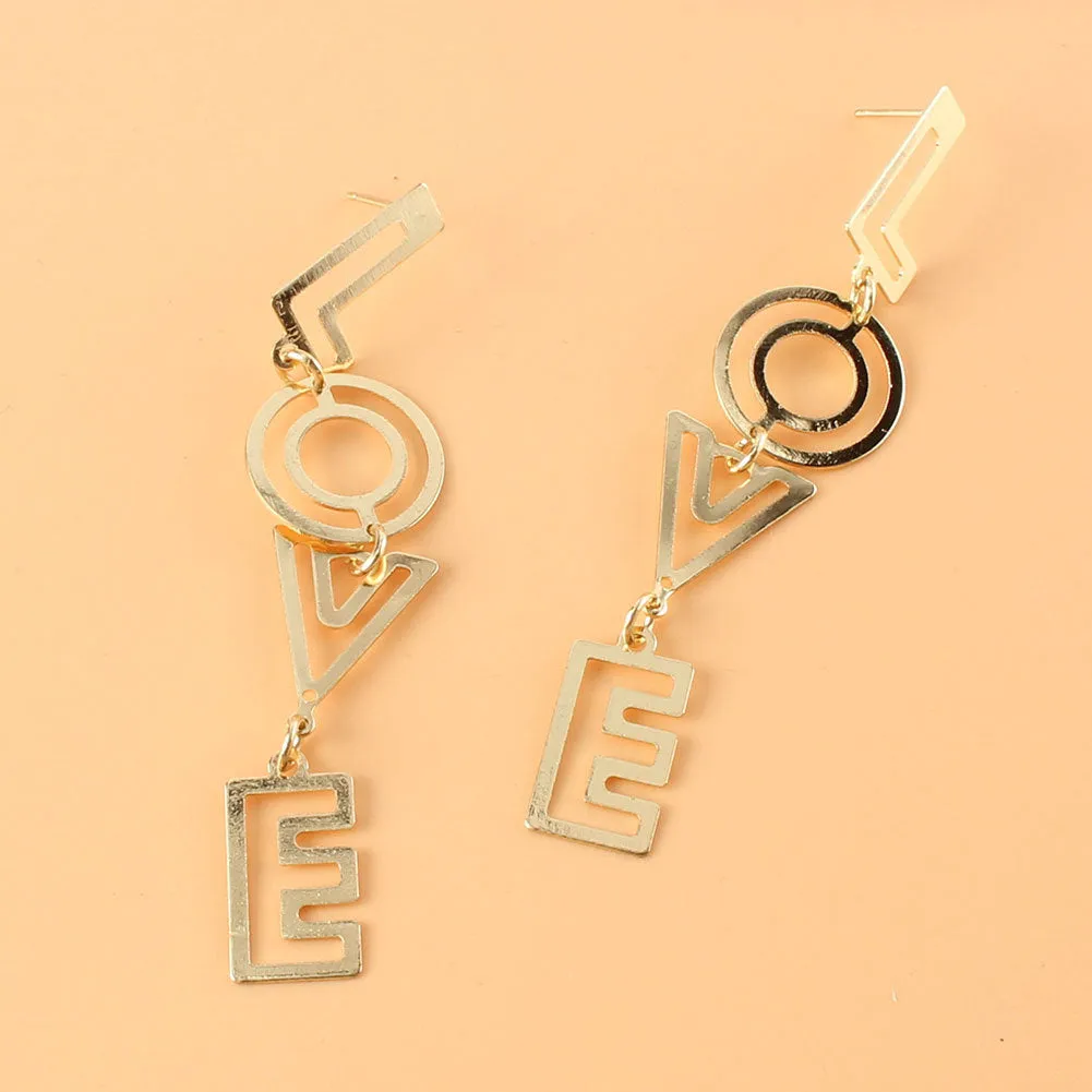 Wholesale LOVE Letter Alloy Earrings