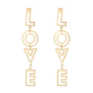Wholesale LOVE Letter Alloy Earrings