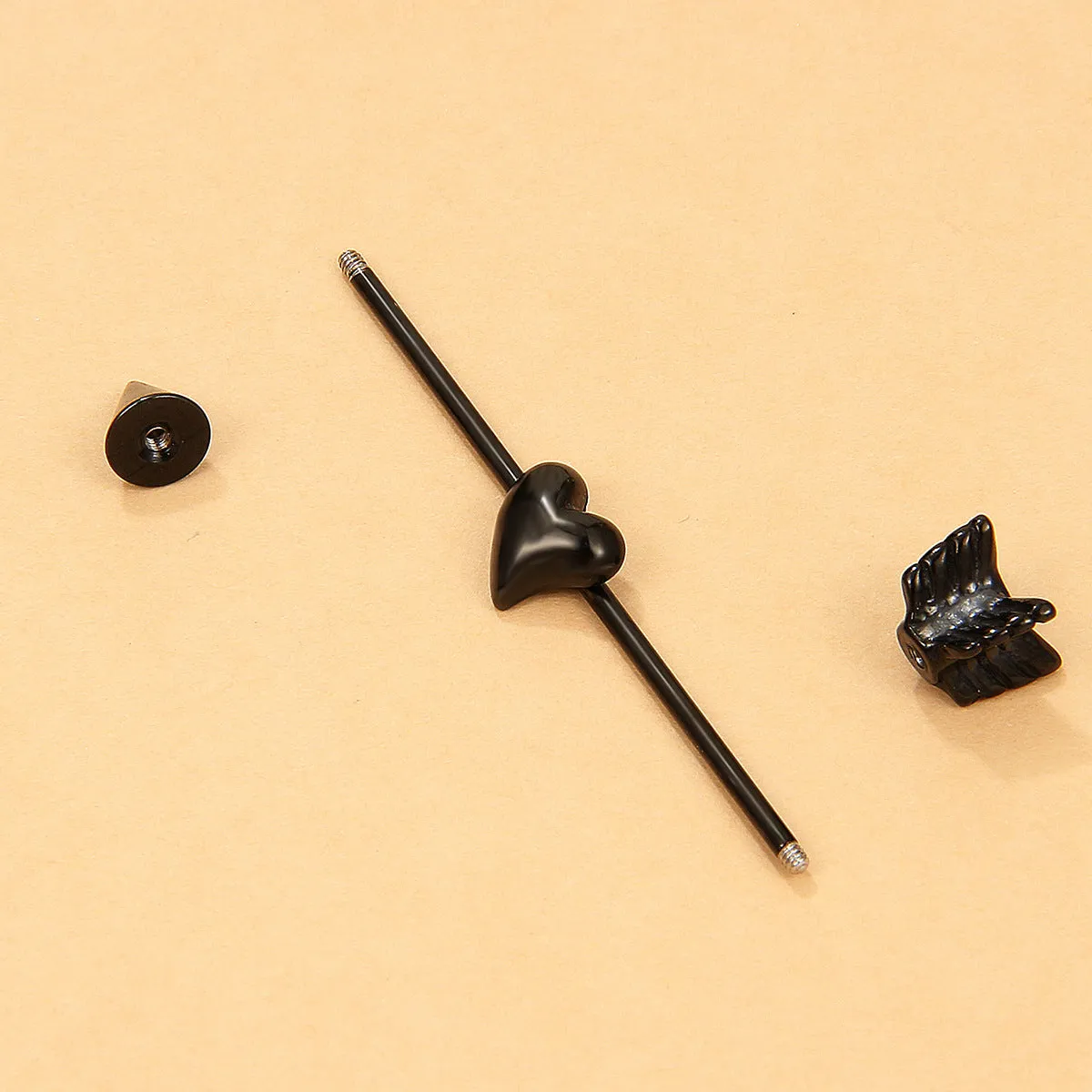 Wholesale Love Puncture Diagonal Stainless Steel Earrings