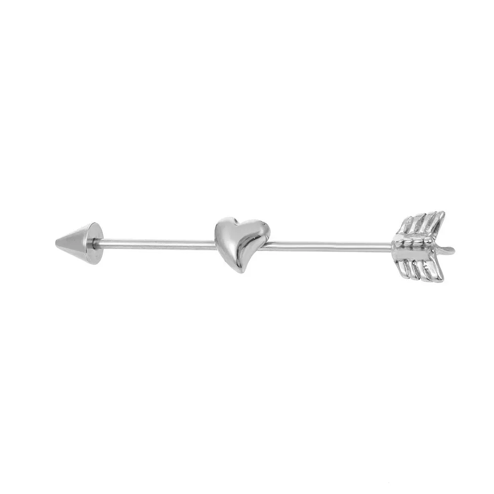 Wholesale Love Puncture Diagonal Stainless Steel Earrings
