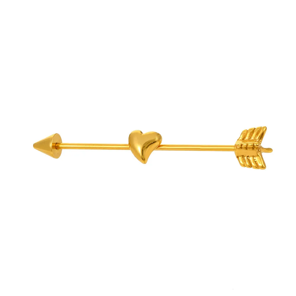 Wholesale Love Puncture Diagonal Stainless Steel Earrings