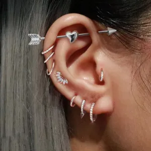 Wholesale Love Puncture Diagonal Stainless Steel Earrings