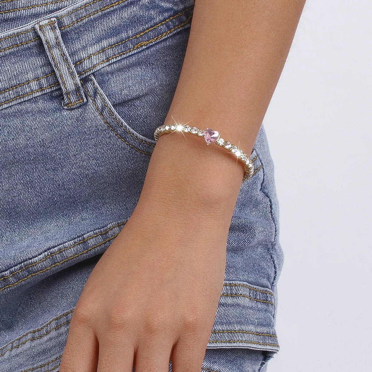 Wholesale Love Rhinestone Claw Chain Geometric Bracelet