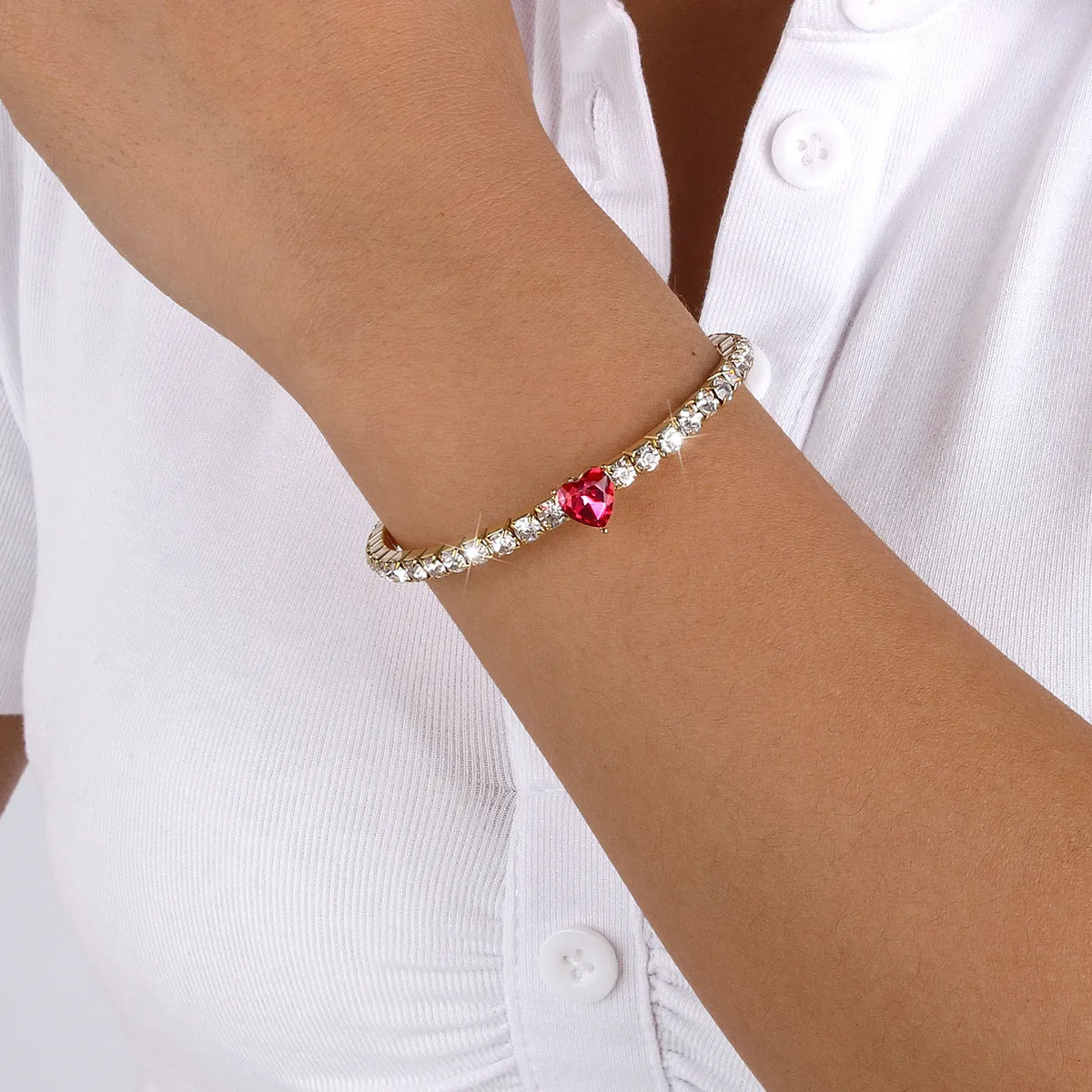 Wholesale Love Rhinestone Claw Chain Geometric Bracelet