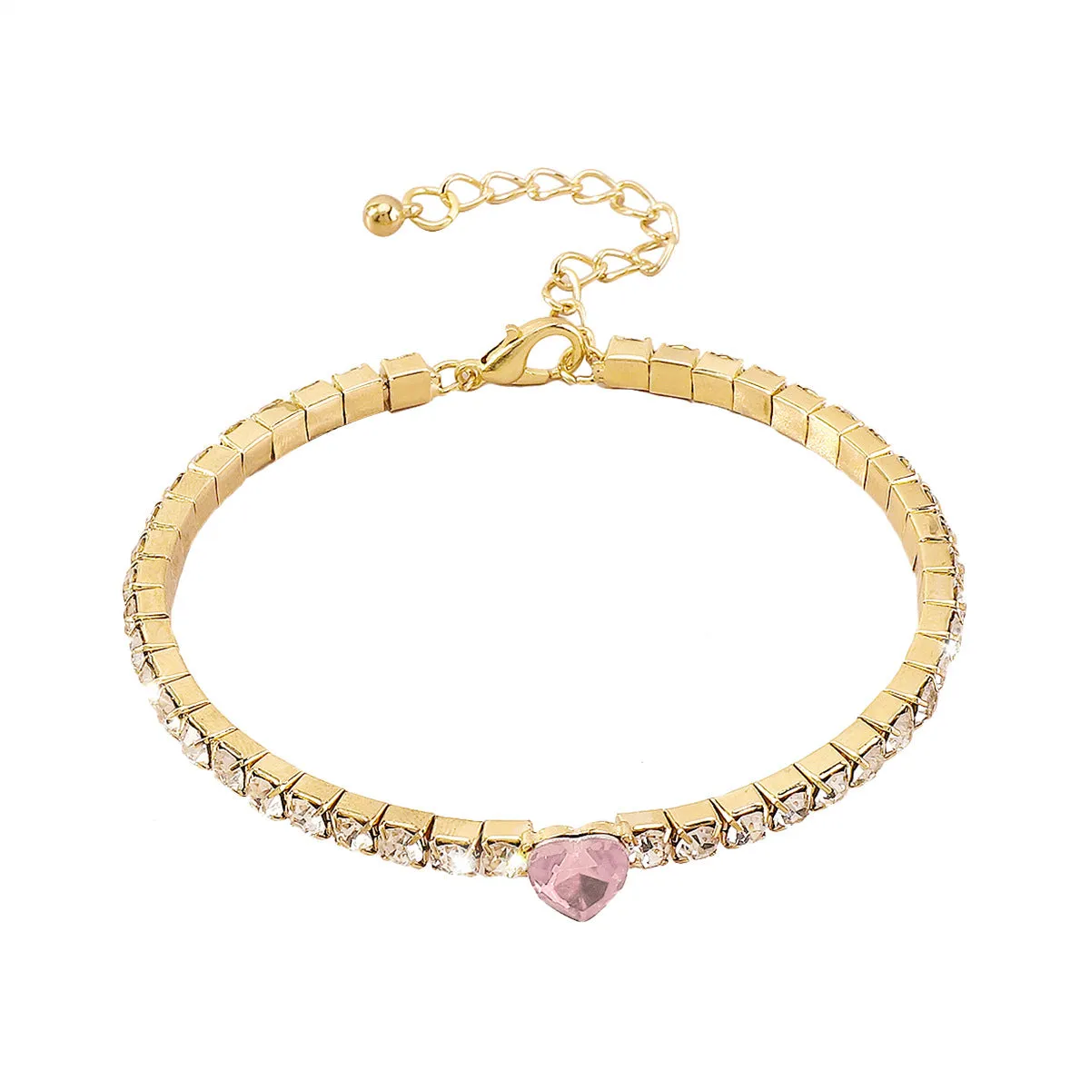 Wholesale Love Rhinestone Claw Chain Geometric Bracelet