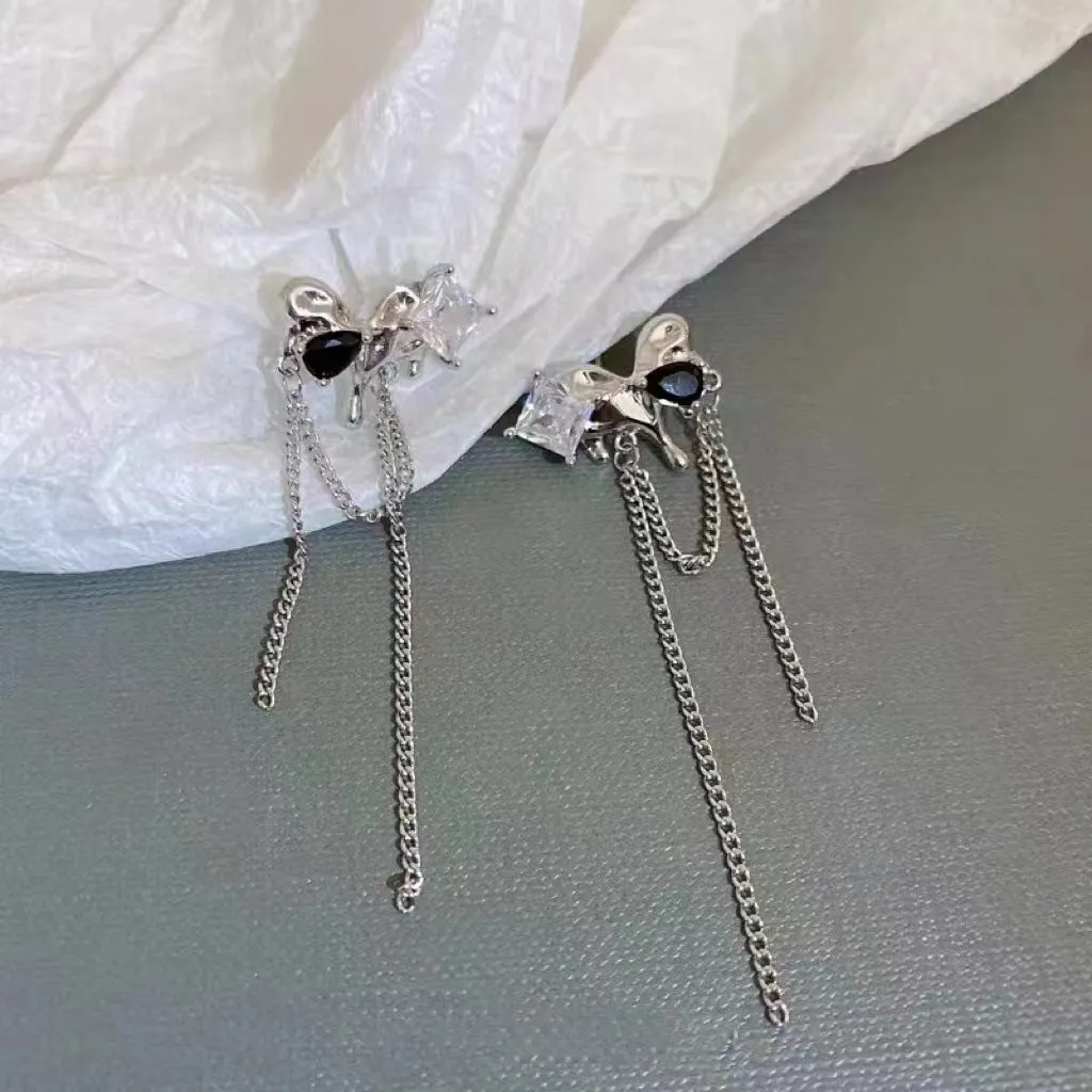 Wholesale Love Zircon Tassel Alloy Earrings