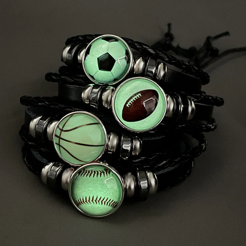 Wholesale Luminous Leather Alloy Bracelet