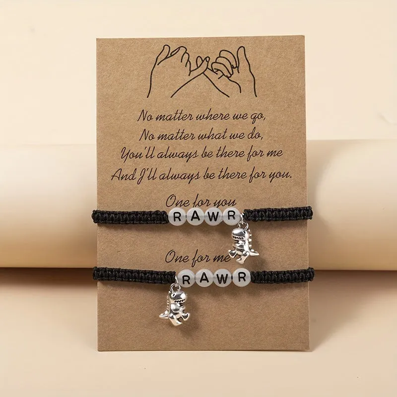 Wholesale Luminous Letter Stainless Steel Bracelet Set