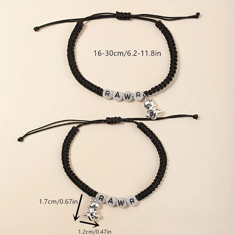 Wholesale Luminous Letter Stainless Steel Bracelet Set