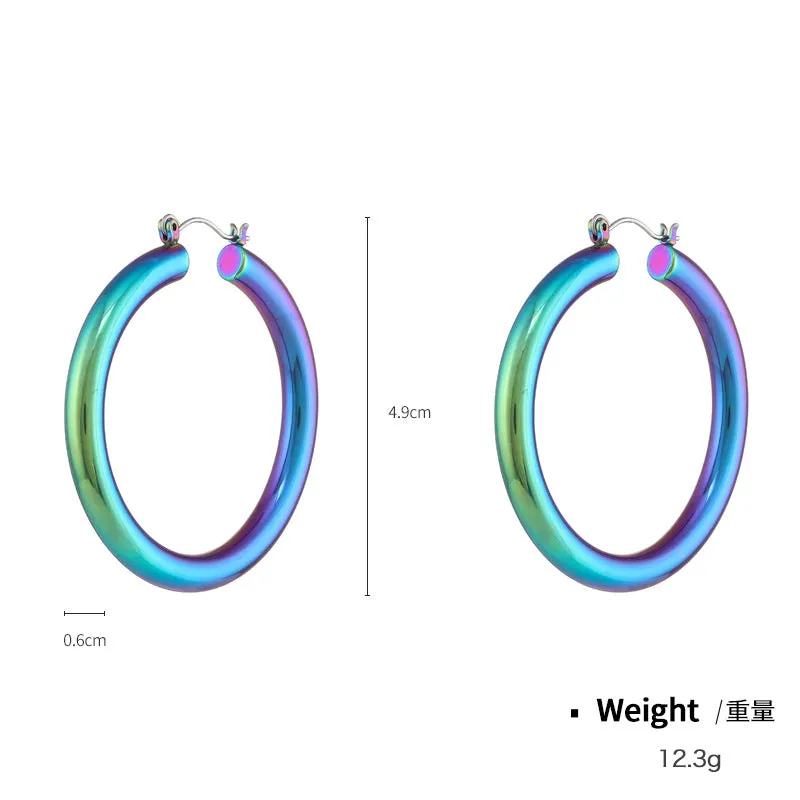 Wholesale Magic Color Electroplating Classic HOOP Retro Earrings