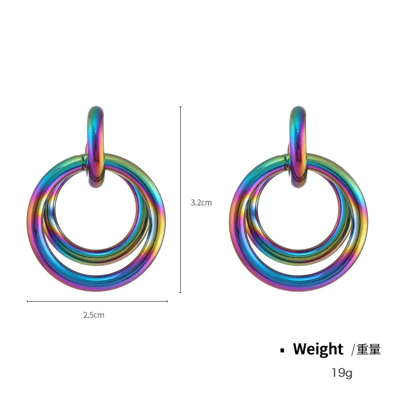 Wholesale Magic Color Electroplating Classic HOOP Retro Earrings