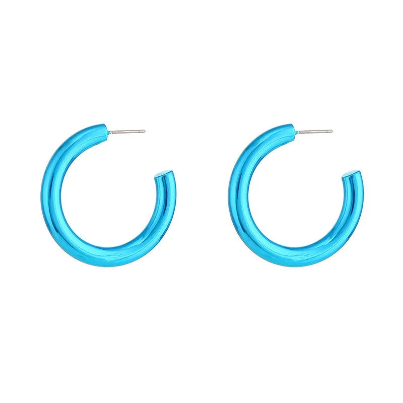 Wholesale Magic Color Electroplating Classic HOOP Retro Earrings