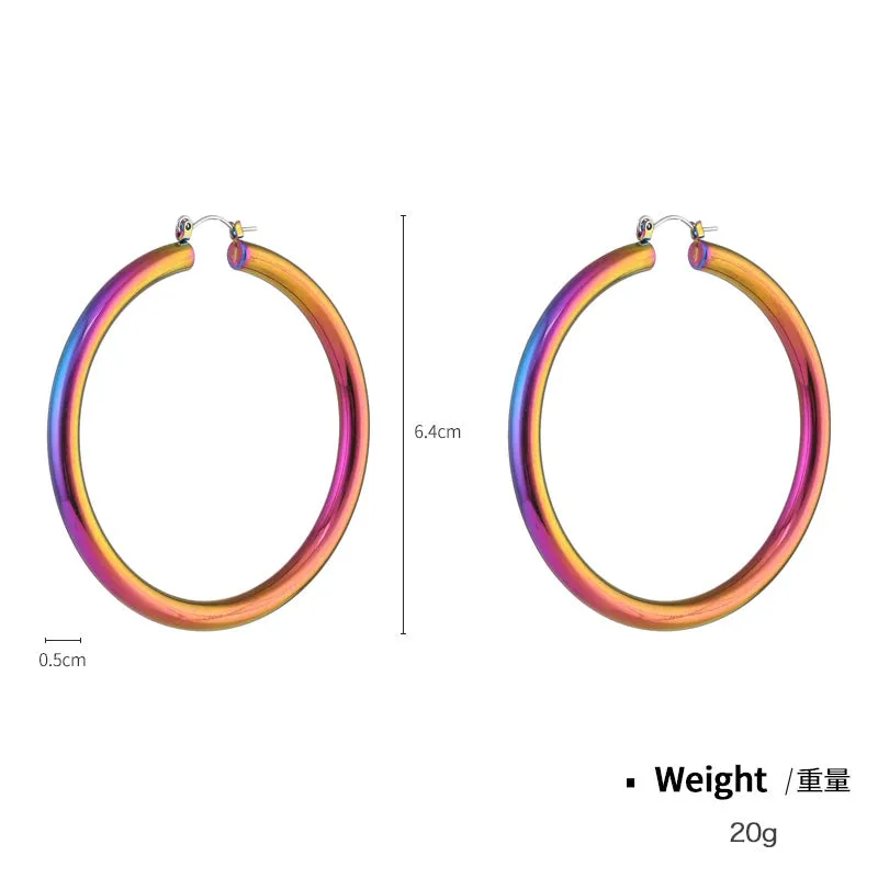 Wholesale Magic Color Electroplating Classic HOOP Retro Earrings