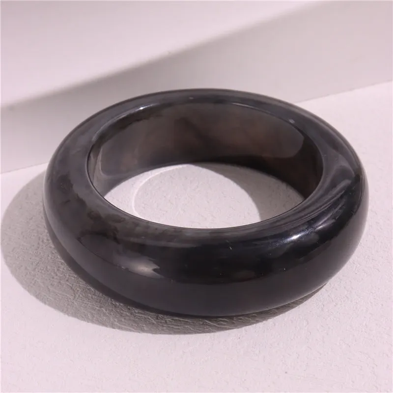 Wholesale Marble Pattern Colorful ResinRetro Geometric Round Smudged Transparent Bracelet
