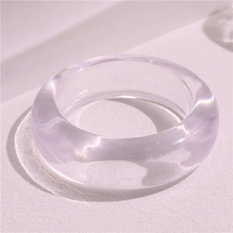 Wholesale Marble Pattern Colorful ResinRetro Geometric Round Smudged Transparent Bracelet
