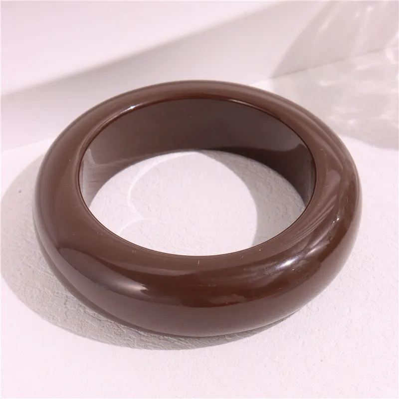 Wholesale Marble Pattern Colorful ResinRetro Geometric Round Smudged Transparent Bracelet