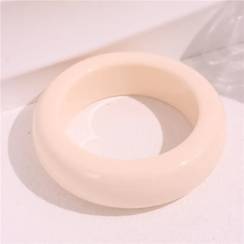 Wholesale Marble Pattern Colorful ResinRetro Geometric Round Smudged Transparent Bracelet