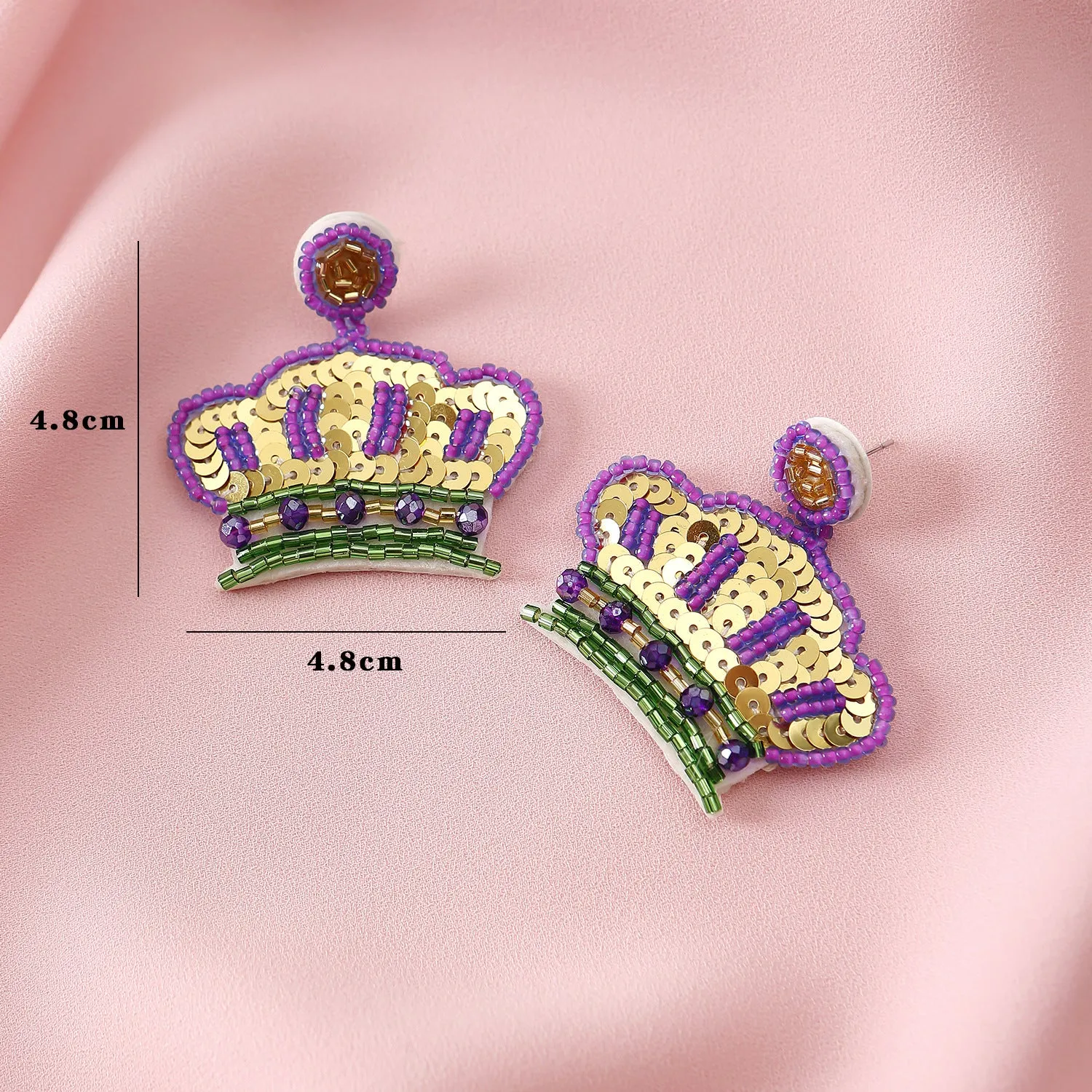 Wholesale Mardi Gras Beads Crown Earrings