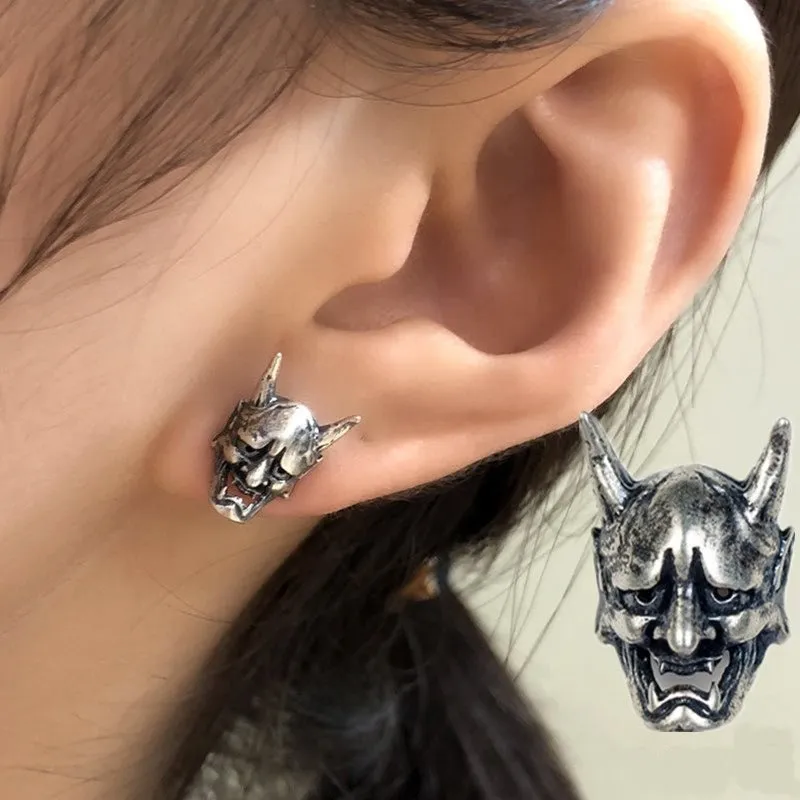 Wholesale Mask Punk Retro Distressed Halloween Copper Earrings