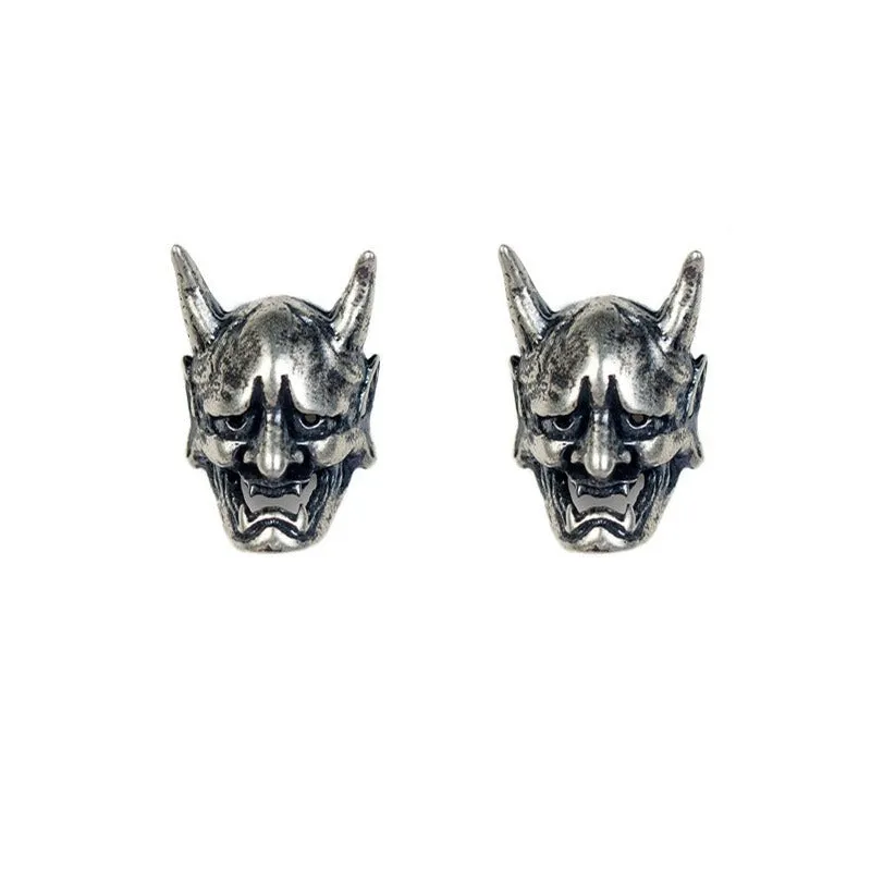 Wholesale Mask Punk Retro Distressed Halloween Copper Earrings
