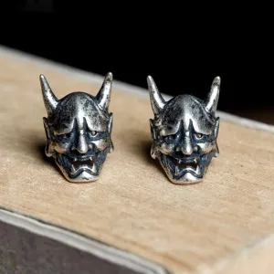 Wholesale Mask Punk Retro Distressed Halloween Copper Earrings