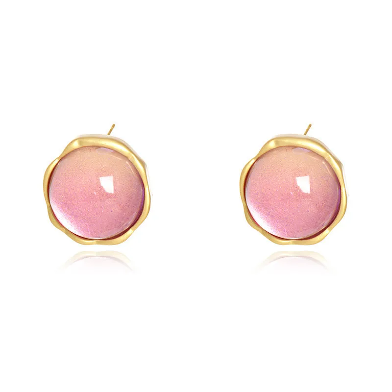 Wholesale Medieval style round flower glass Earrings