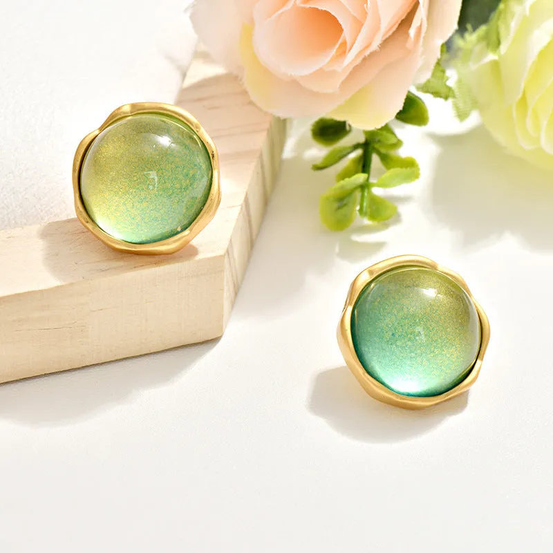 Wholesale Medieval style round flower glass Earrings